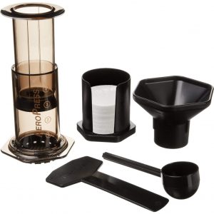 AeroPress with funnel, plunger, scoop, filter holder - Tin Cup Coffee Company Nashville, TN